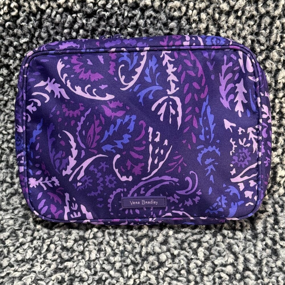 Vera Bradley Paisley Amethyst Zip Around Cosmetic Bag